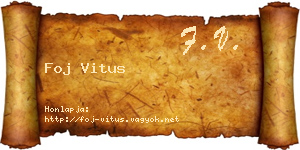 Foj Vitus névjegykártya
